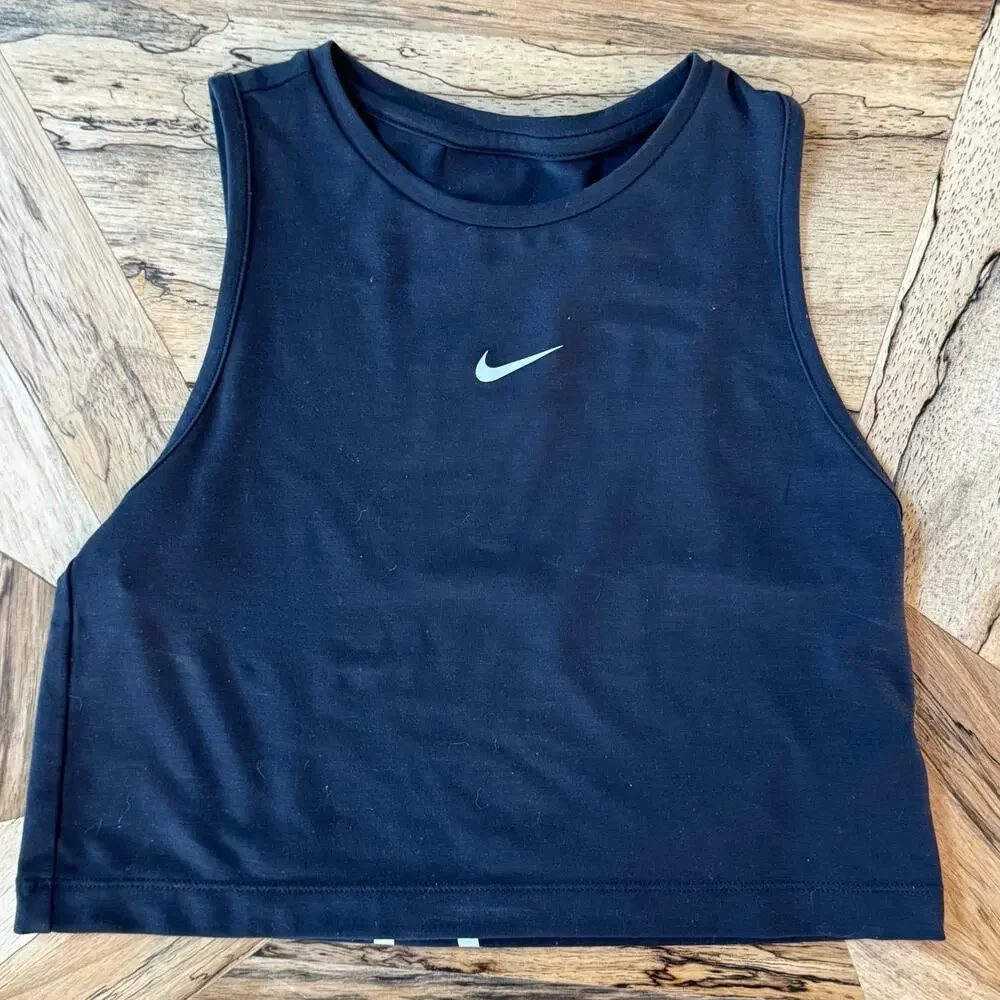 Lot of 3 Nike Pro Girls Dri-FIT Cropped Training Tank Tops M Pink Black Purple